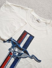 Vntg Y2K ANVIL Mens Ford Mustang T Shirt Pre-Shrunk Graphic Size XL White Cotton