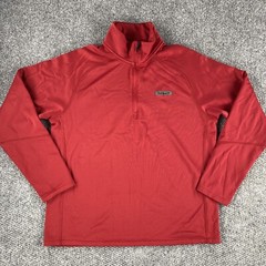 Timberland Mens 1/4 Zip Pullover Long Sleeve Red Size Large