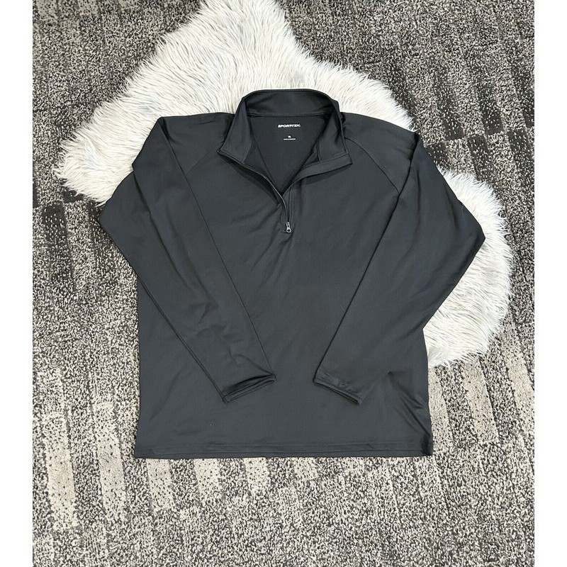 Sport-Tek Sport-Wick Stretch 1/2-Zip Pullover St850 Size XLarge Black gallery