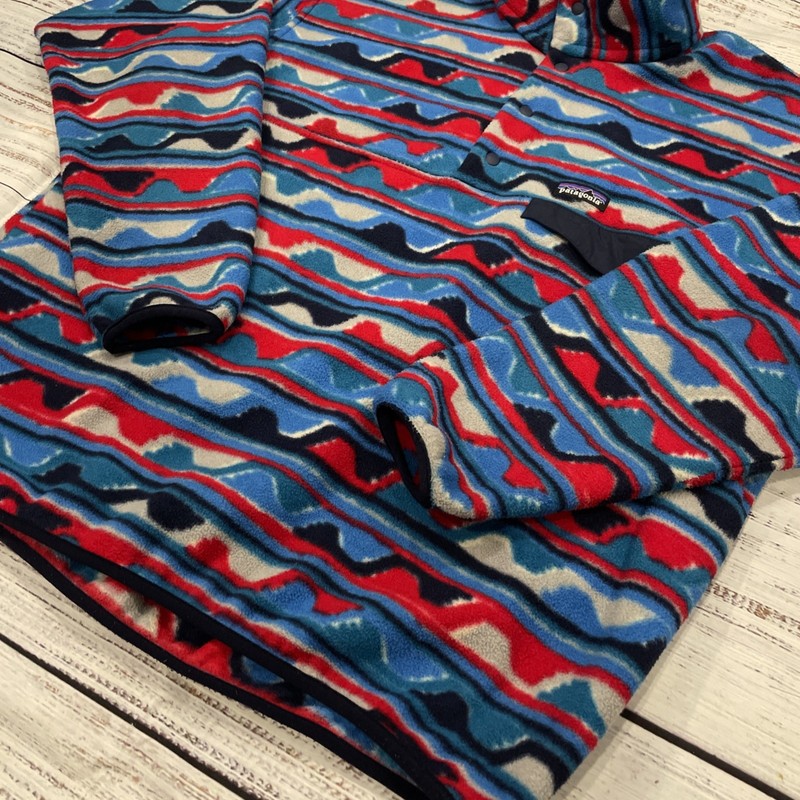 Patagonia Synchilla Fleece Pullover Snap Southwest Wavy Pattern Mens Size XL gallery