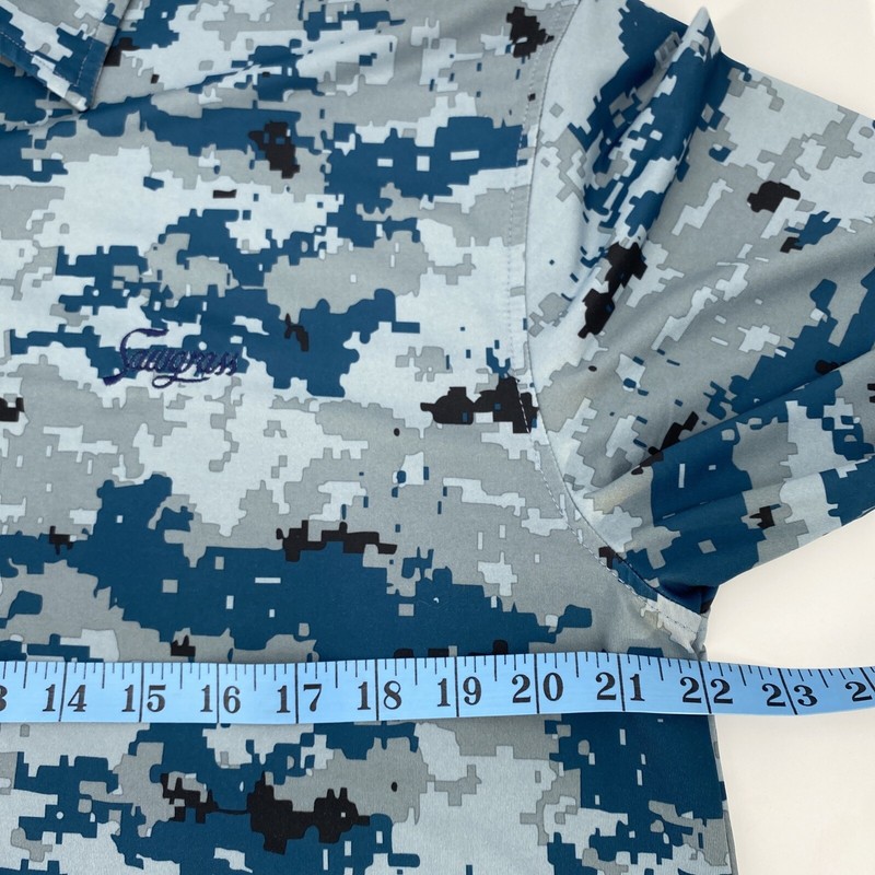 TPC Sawgrass Country Club Polo Shirt Mens Medium Golf Blue Digi Camo Sawgrass CC gallery