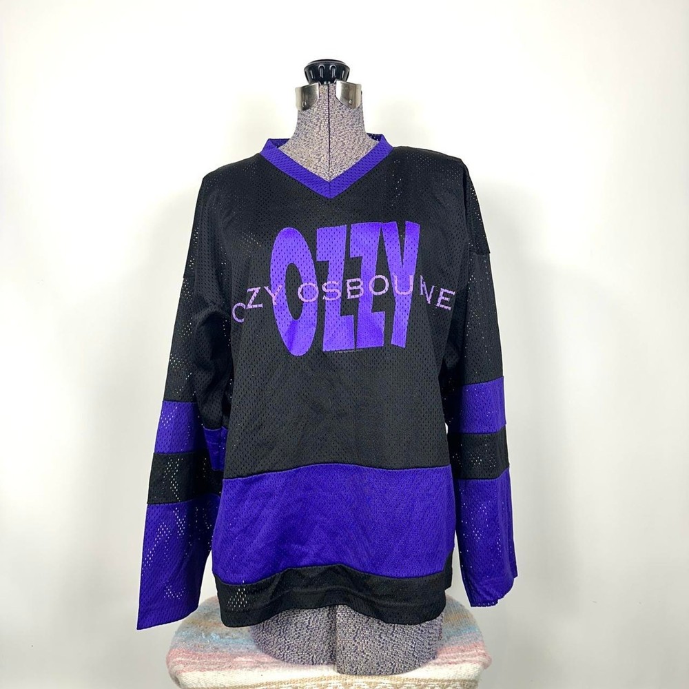 Vintage 90's Ozzy Osbourne Black And Purple Hockey Jersey