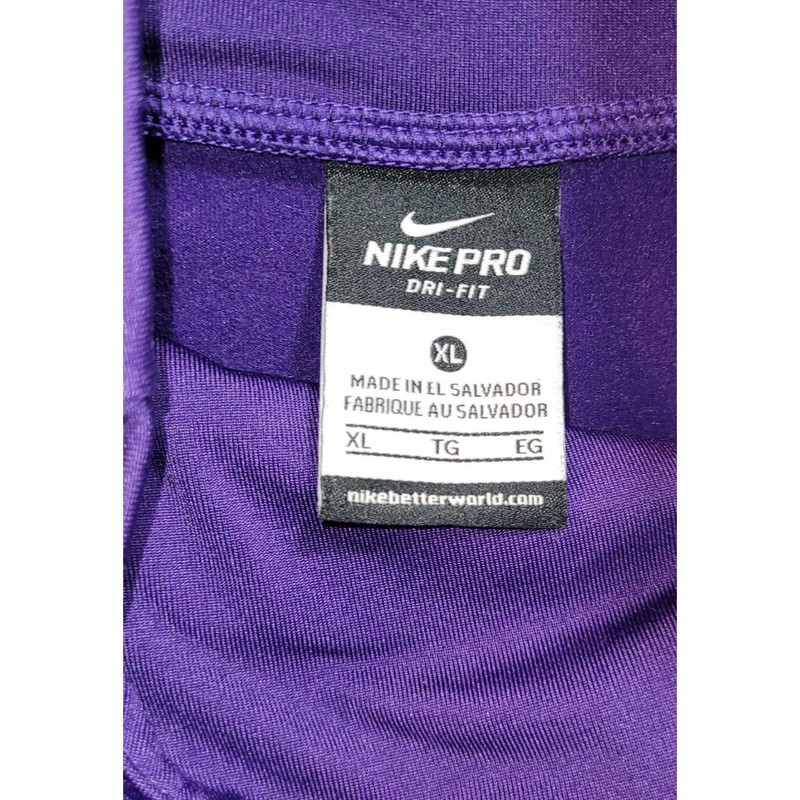 Nike Pro DriFit Pullover XL Purple Running L-Sleeve Athletic Zip Mock Neck Men gallery