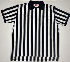 Rawlings Referee Black White Stripe Quarter Zip Polo Jersey Shirt Adult Size XXL