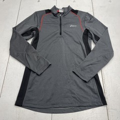 ASICS Pullover Mens Small Gray Long Sleeve Quarter Zip Running Shirt Athletic