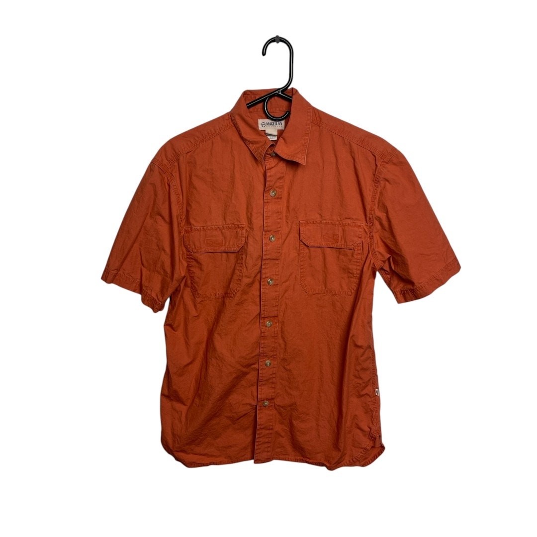 Magellan Outdoors Men's Small Orange Fishing Shirt - S/S 100% Cotton Hiking gallery