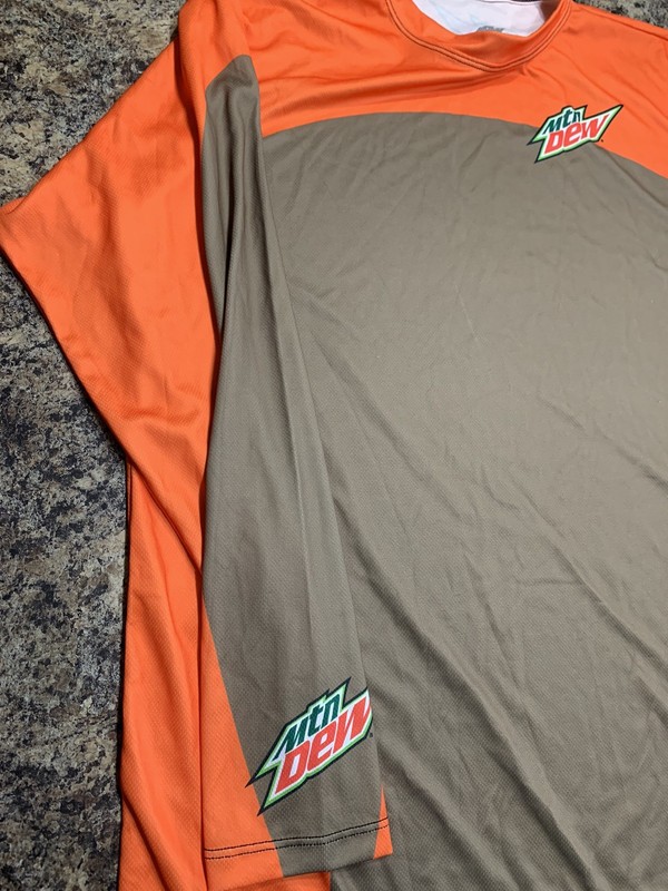 Mountain Dew Shirt Mens Large Orange Long Sleeve Officially Licensed Made in USA gallery