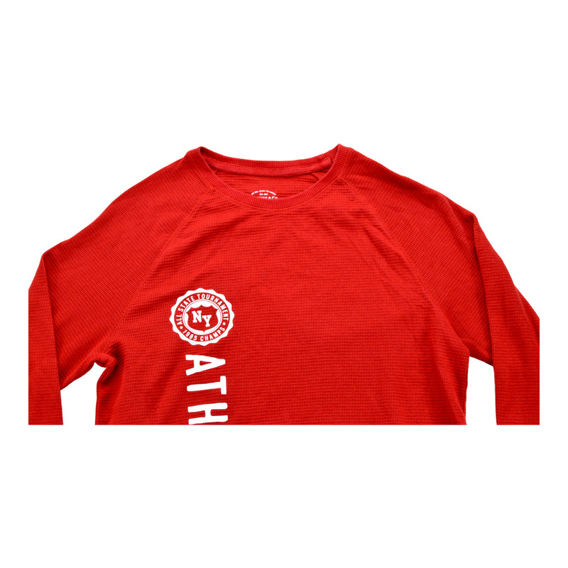 ROEBUCK and Co 100% Cotton Athletics thermal Pullover shirt Red sz L gallery