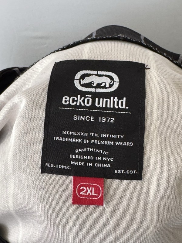 Ecko Unltd Unit 72 Baseball Jersey Black Pinstripe Embroidered NWT 2XL gallery