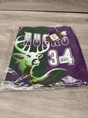 MITCHELL & NESS NBA SPLIT SWINGMAN JERSEY MILWAUKEE BUCKS 1996 RAY ALLEN SZ MED