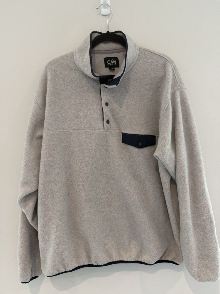 Como Man Pullover Men's L 1/4 Quarter Zip Steel Blue Performance Hiking