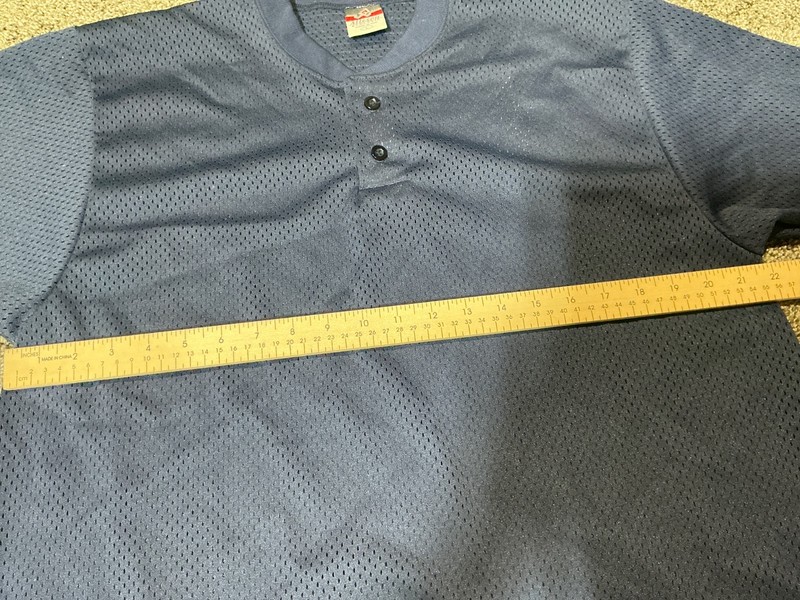 Alleson Altheletic Mesh Style 2 Button BaseBall Style Jersey Shirt, Size L gallery
