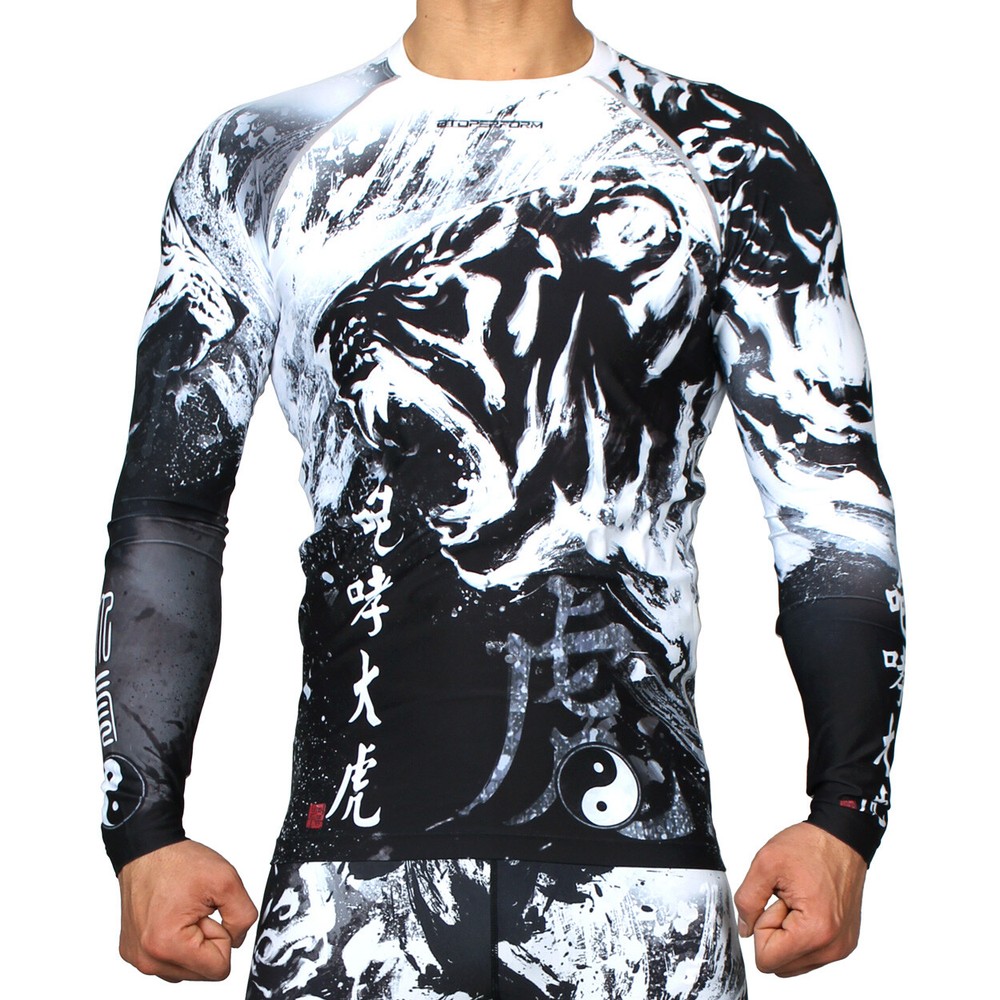 Base layer Skin Tight Compression Under Rash guard Long Sleeve Top Gym Diving