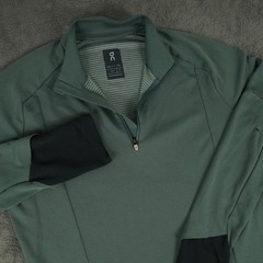 On Cloud Weather Shirt Mens Medium Green 1/4 Zip Long Sleeve Running Pullover