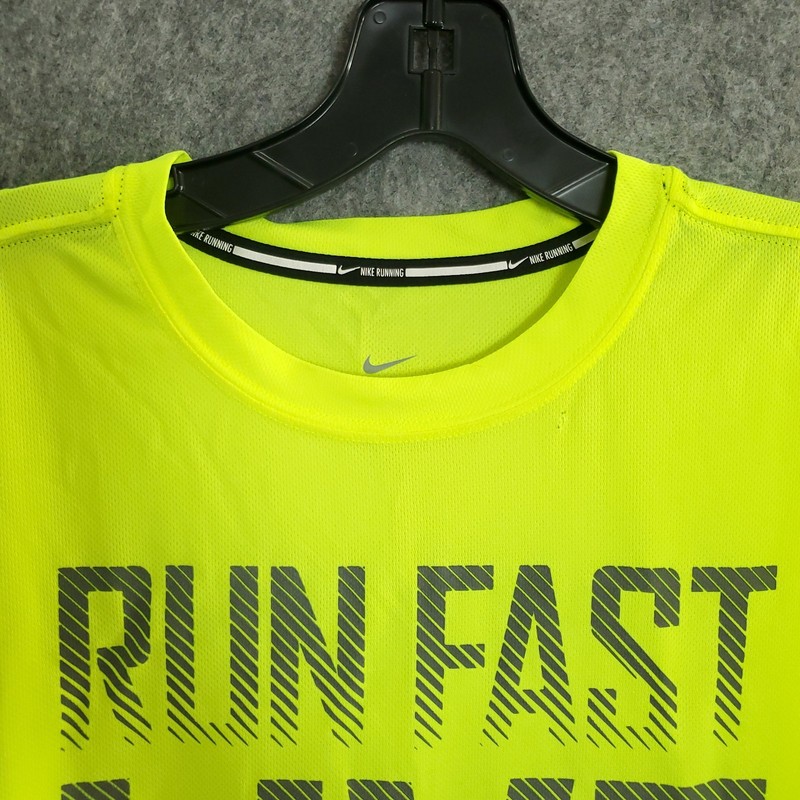 Nike Shirt Adult Size XL Green Yellow Reflective Running Graphic Front Print gallery