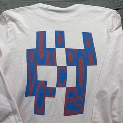 Pink Long Sleeve Graphic Tee Men’s M Streetwear Checker Print Outdoor Voices