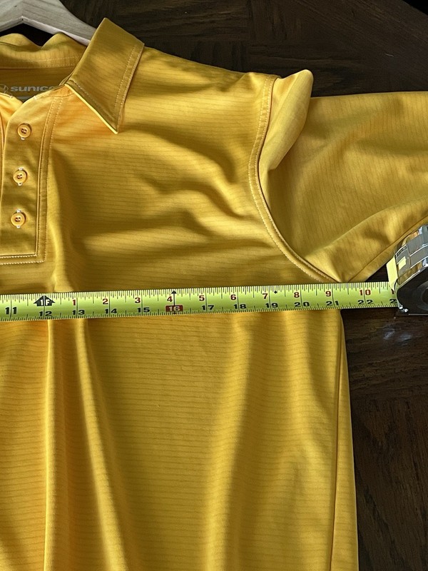 Sunice Performance Golf Polo Shirt Mens Large Yellow Orange Lightweight gallery
