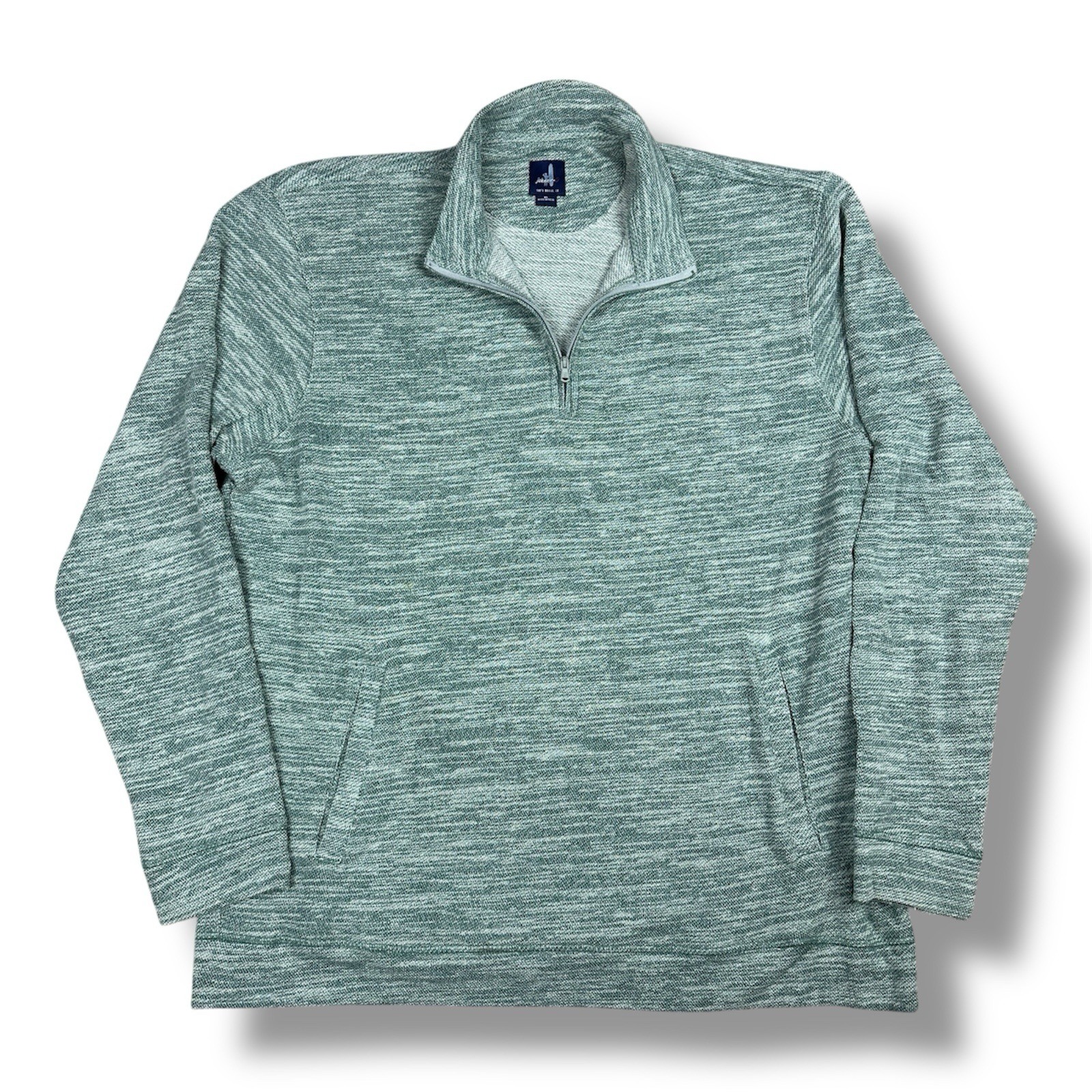 Johnnie-O Mickey Heather Green 1/4 Zip Knit Pullover Iguana Cotton/Poly Mens XL gallery