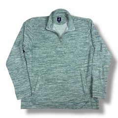 Johnnie-O Mickey Heather Green 1/4 Zip Knit Pullover Iguana Cotton/Poly Mens XL