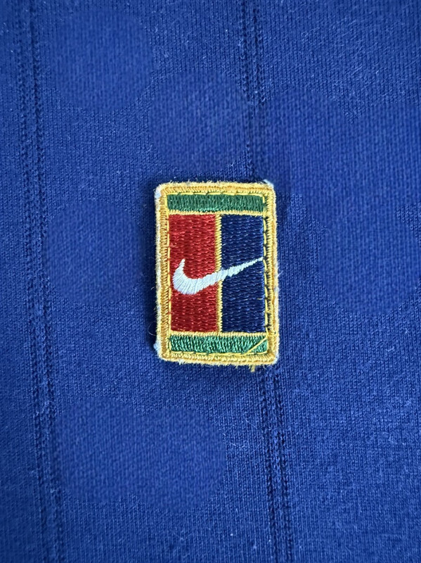 Nike 1990's Vintage Pete Sampras Frech Open Challenge Mens L Polo Tennis Shirt gallery