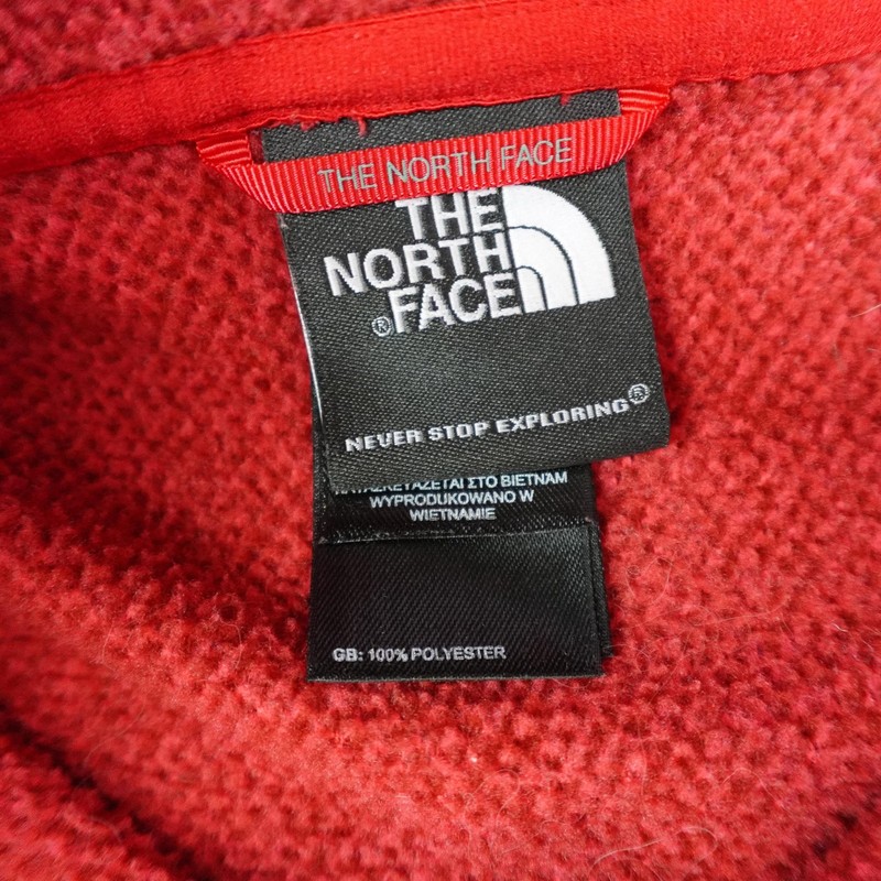 North Face Fleece Pullover Mens Medium Red Quarter Zip Sweater Outdoor Hiking gallery
