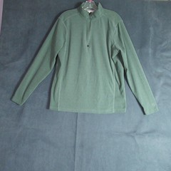 Avalanche Pullover Mens Medium Green Mock Neck 1/4 Zip Knit Hiking Camping