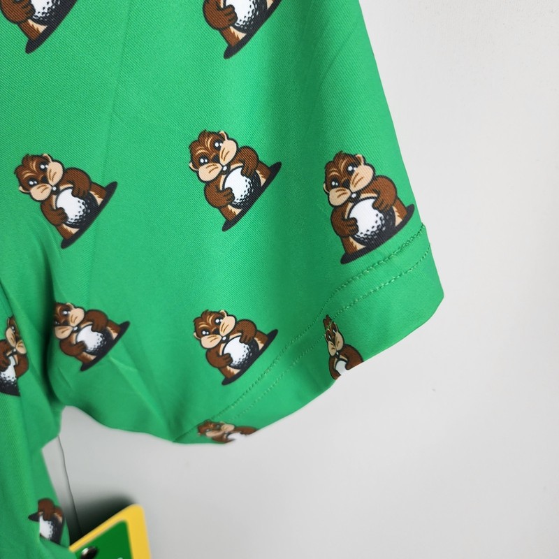 Tipsy Elves Shirt Men 3XL Multicolor Green Groundhog Golpher S/S Golf Polo NWT gallery