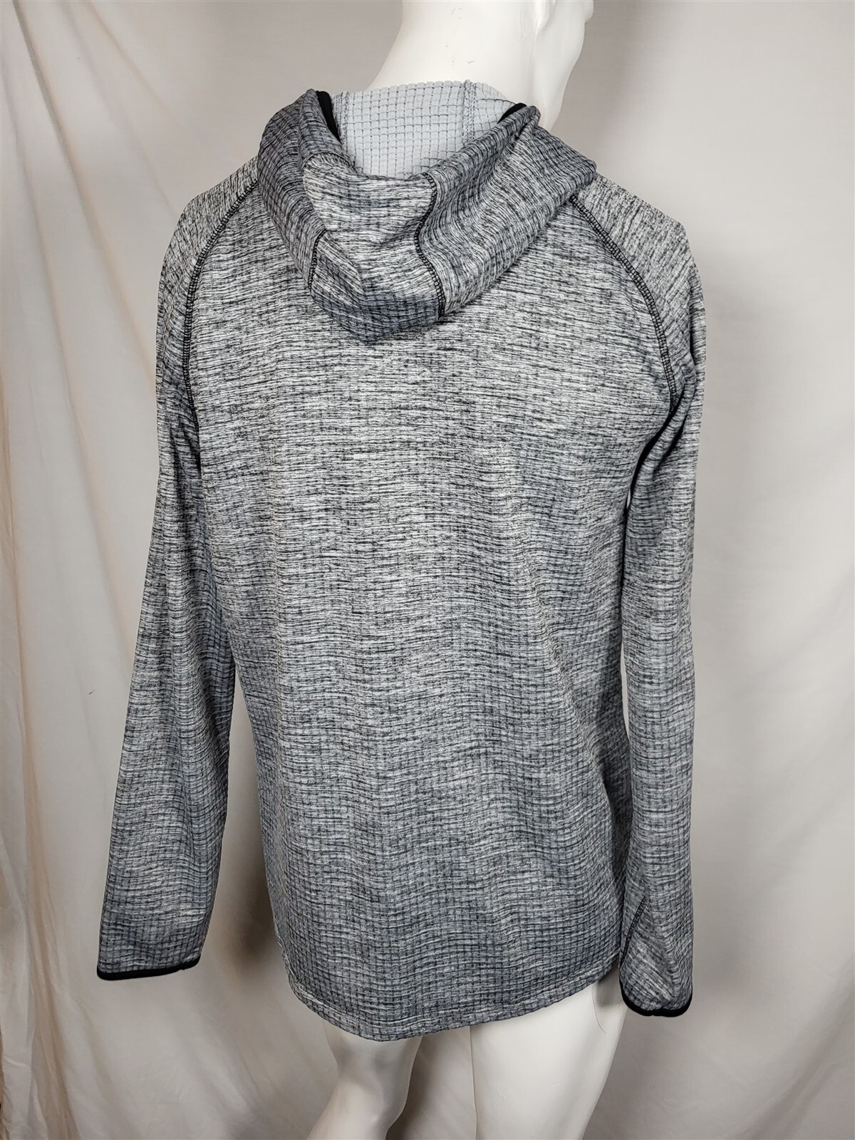 OLD NAVY Active Stretch Tech Fleece-Lined 1/4 Zip Hoodie Pullover sz L Gray gallery