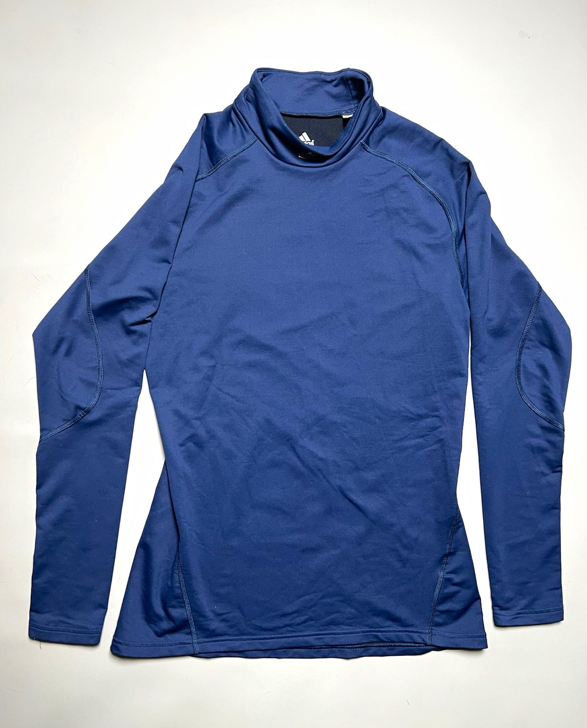 adidas Techfit Men's L Blue Long Sleeve Mock Neck Compression Stretch Pullover gallery