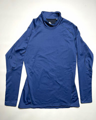 adidas Techfit Men’s L Blue Long Sleeve Mock Neck Compression Stretch Pullover