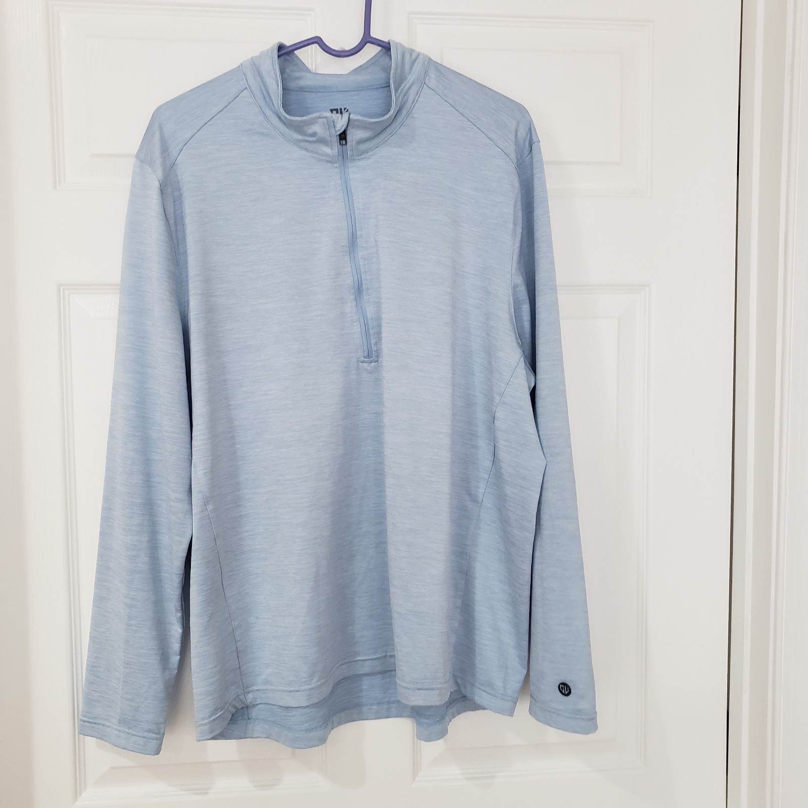 Graham Luxe Men's 1/4 Zip Golf Performance Pullover Shirt Light Blue Size XL gallery