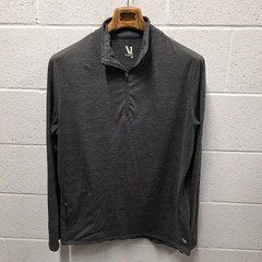 Vuori Ease Performance 1/4 Zip Pullover Mens M Gray 22×32 Stretch V221