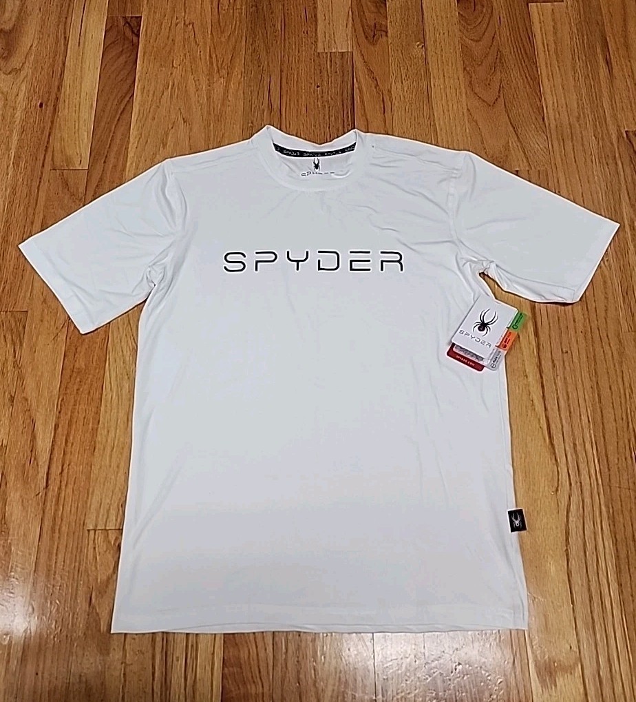 Spyder Active Performance T Shirt White-Proweb Mens Small Activewear Gym gallery