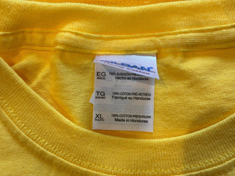 Lot of 2 XL Gildan T-Shirts, Youth Yellow, Adult Teal (D BE) gallery