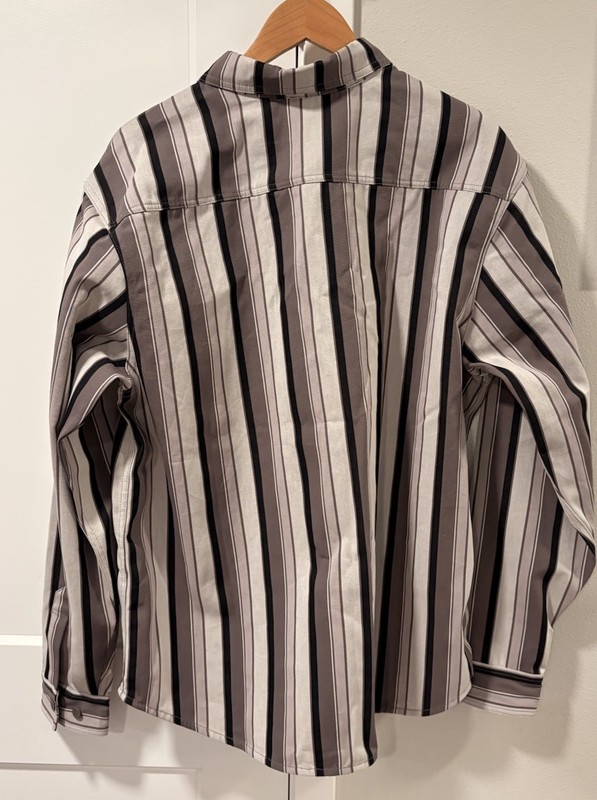 Nike SB Striped Shacket Button Down Long Sleeve Shirt Gray HJ2906-289 Men’s L gallery
