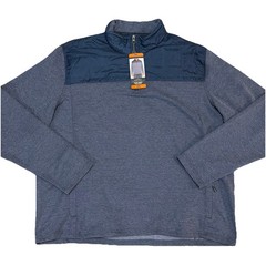 Eddie Bauer Men’s Mixed Media Lightweight Pullover, Dusted Indigo Heather[ XXL]