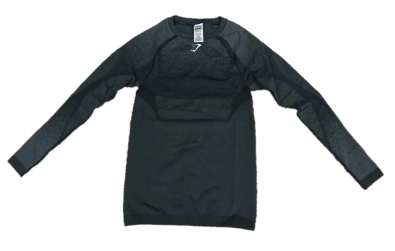 Gymshark Mens Extra Small Black Shadow Seamless Long Sleeve A1B5B T-Shirt gallery
