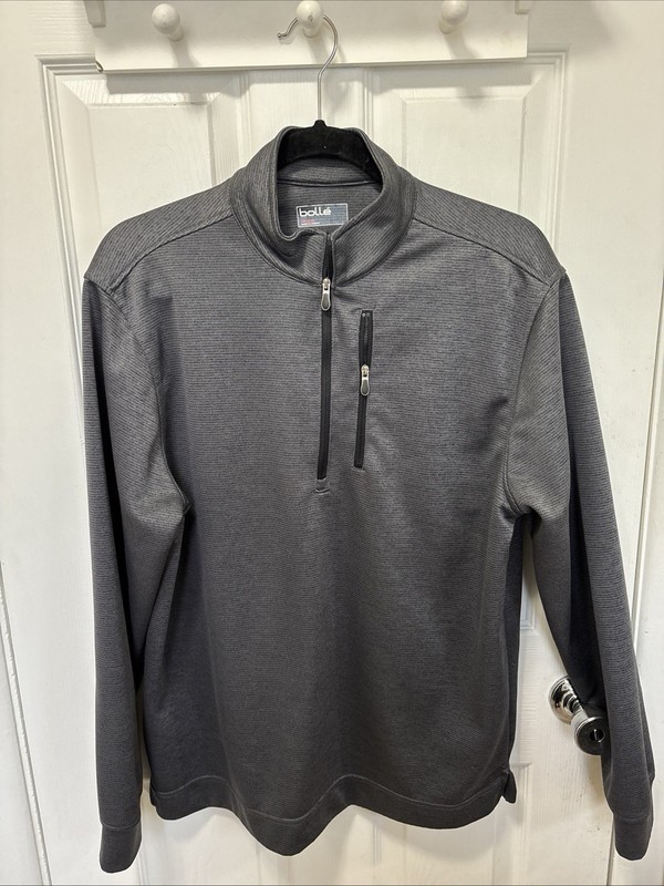 Bolle Pullover Men’s Size M Gray Quarter Zip Polyester Zipper Pocket gallery