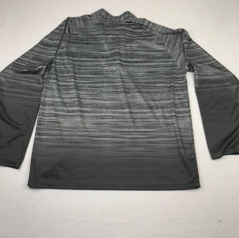 Boombah Pullover Mens XL Gray Stripe Quarter Zip Lightweight Performance Shirt gallery