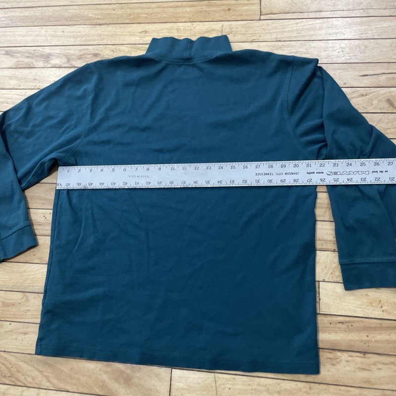 LL Bean Turtleneck Shirt Men L Reg Blue Green Hiking Outdoor Cotton L-Reg 187369 gallery