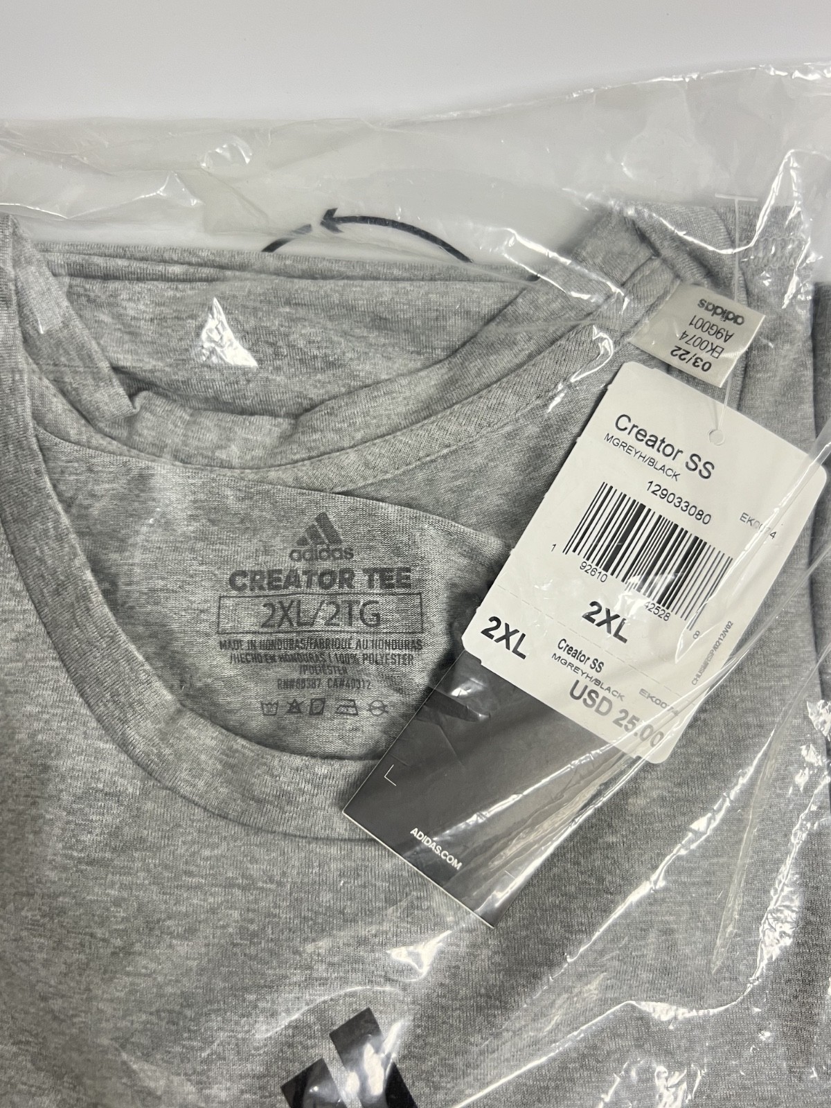 Adidas - Creator - Men's Short Sleeve T-Shirt - Grey - 2X-Large - EK0074 gallery