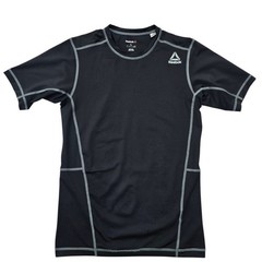 Reebok Men’s Black Compression T-Shirt Size L Training Short Sleeve
