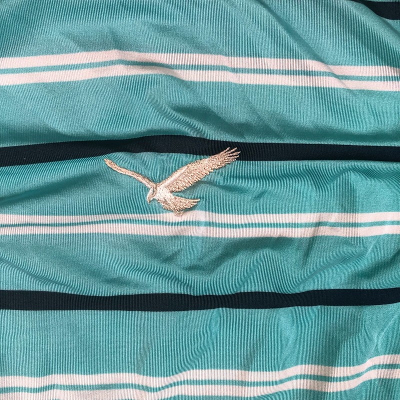 Polo Ralph Lauren Shirt Mens Medium Blue RLX Stripes Golf Preppy Logo Sportswear gallery