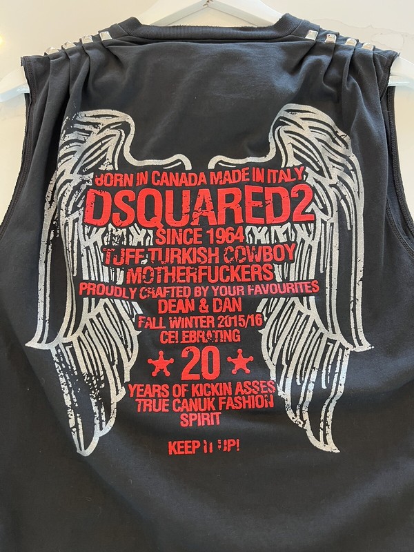 New With Tags Rare Runway Dsquared2 Black Studded Tank Top Sleeveless Shirt M gallery