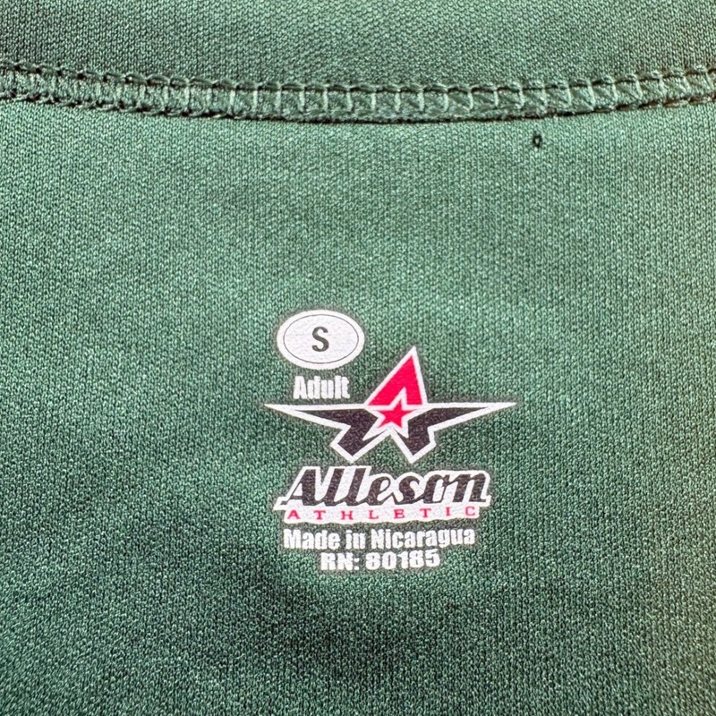 Alleson Athletic Hummus Hitters Baseball Jersey Mens Small Green Henley Shirt gallery