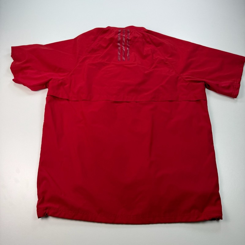 Adidas 1/4 Zip Pullover Windbreaker Jacket Mens Small Red Batting Warm Up gallery