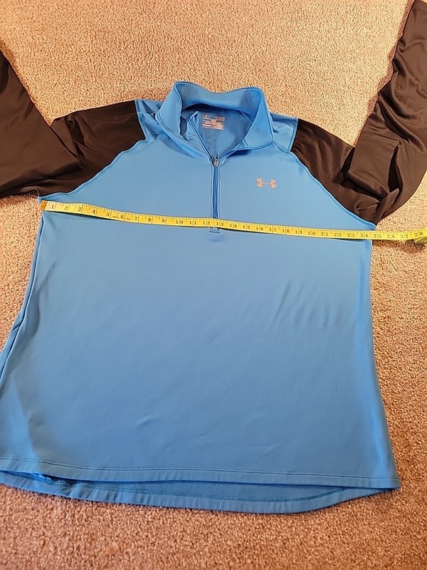 Mens Under Armour UA 1/4 Zip Pullover XL All Season Gear Fitted Blue Black gallery