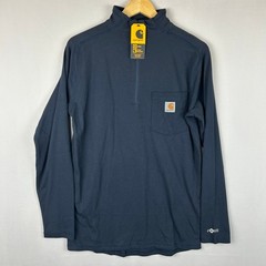 Carhartt Force Midweight Long Sleeve 1/4 Zip Mock Neck Shirt Blue Men’s Size S