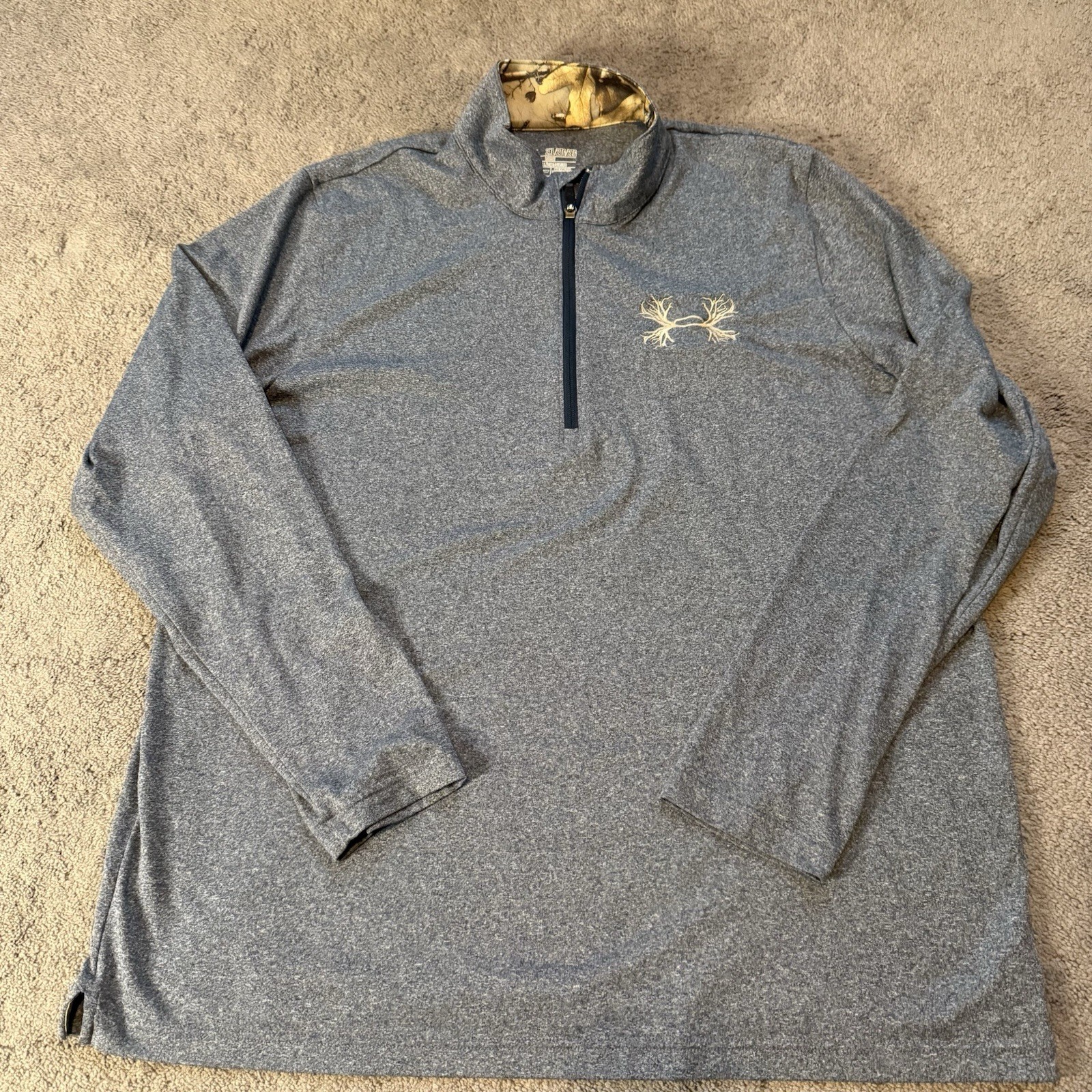 Under Armour Borderland 1/4 Zip Hunting Antler Logo Top Loose Fit Men’s 2XL gallery