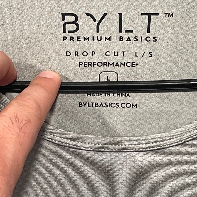 BYLT Premium Basics Mens Gray Long Sleeve Performance Shirt Athletic Top gallery